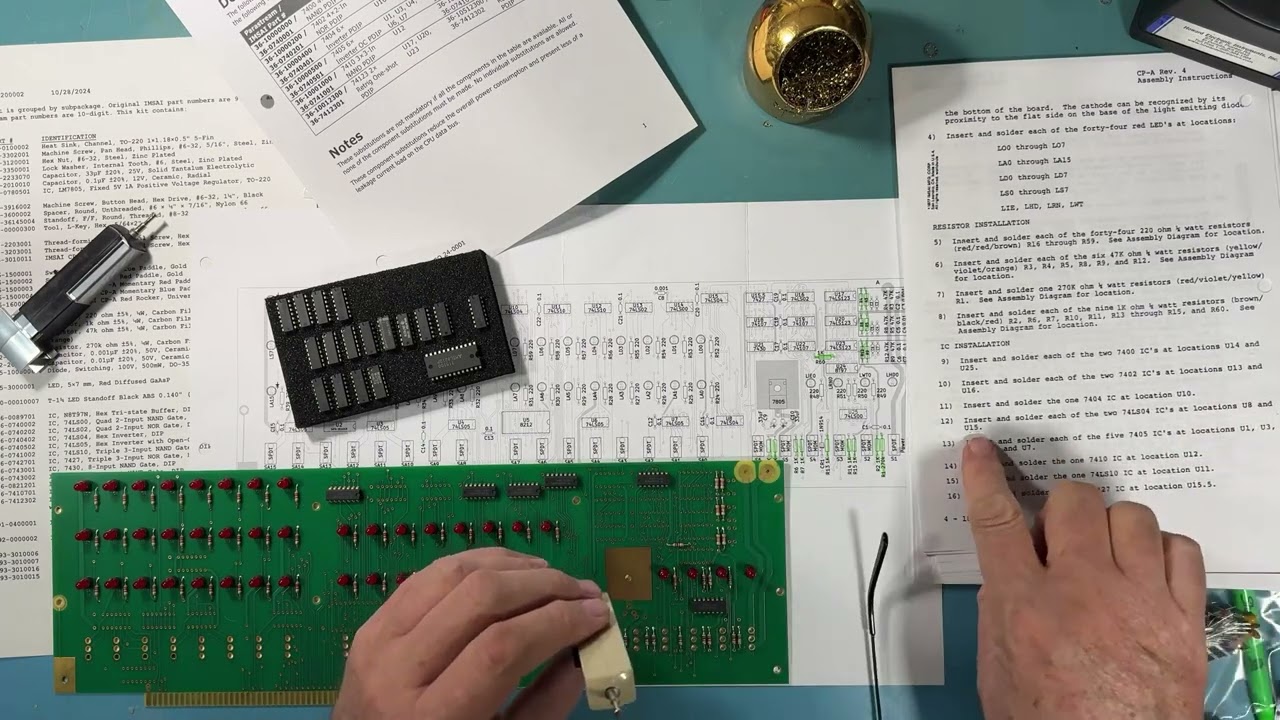 IMSAI 8080 - 4 - Reproduction CP-A (Control Panel) - soldering the ICs