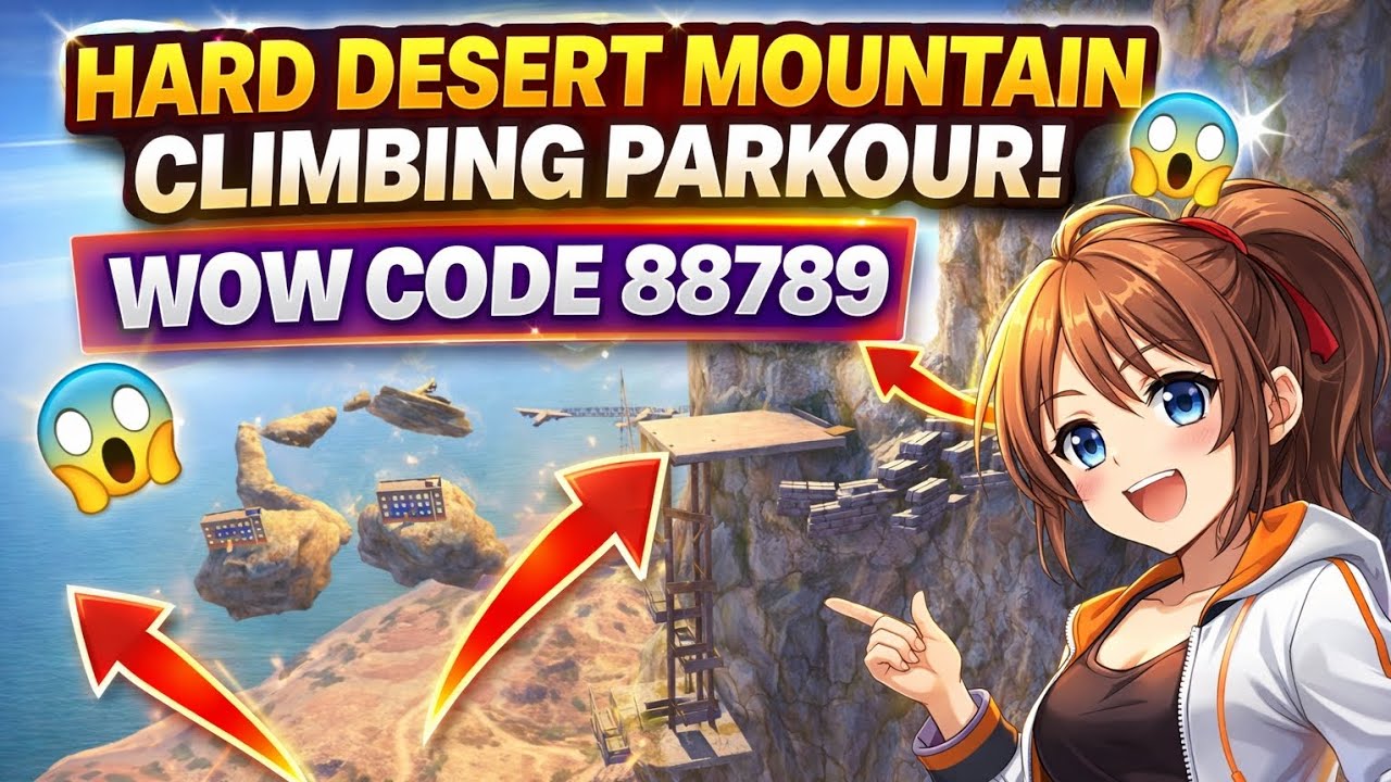88789 BGMI PARKOR WOW MAP | Bgmi no1 Hard Desert Mountain Climbing Parkour🥵 #gaming #bgmi 