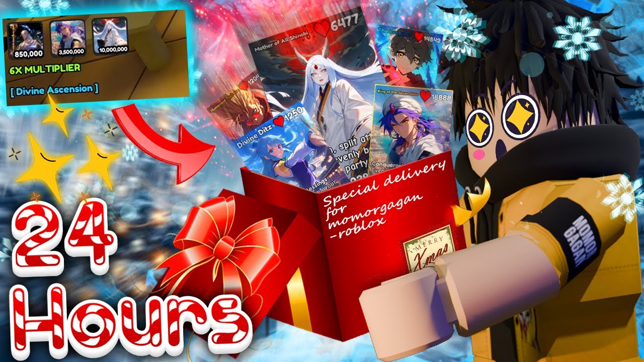 🎅CHRISTMAS MIRACLE (DA) ! Spending 24 Hours in *NEW UPDATE 12!* - Roblox Anime Card Battle