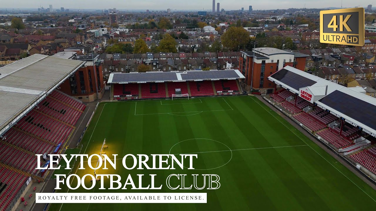 Leyton Orient Football Club (Brisbane Road) – Stunning 4K Royalty-Free Drone Footage