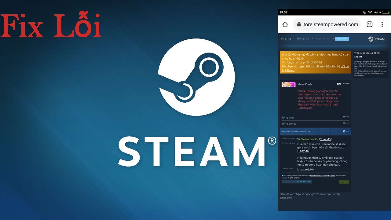 Instructions to fix the error of giving games on steam using wallet || DTG27