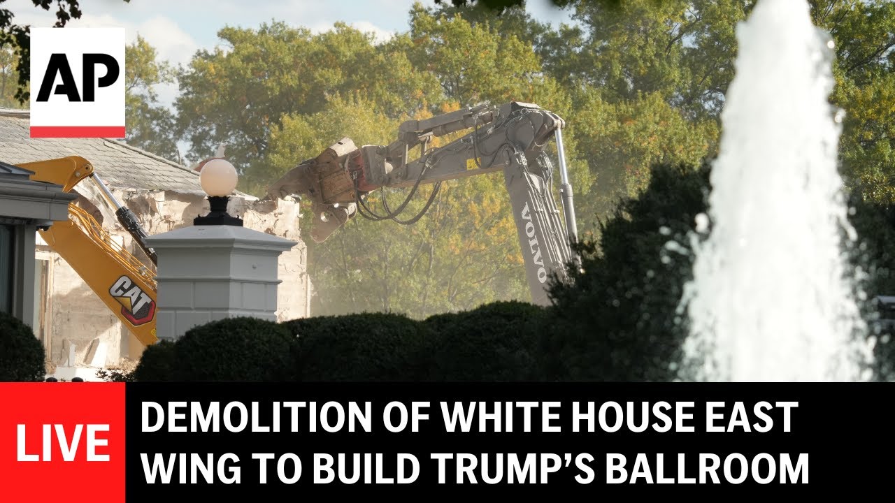 LIVE: Demolition continues of White House East Wing to build Trump&rsquo;s ballroom