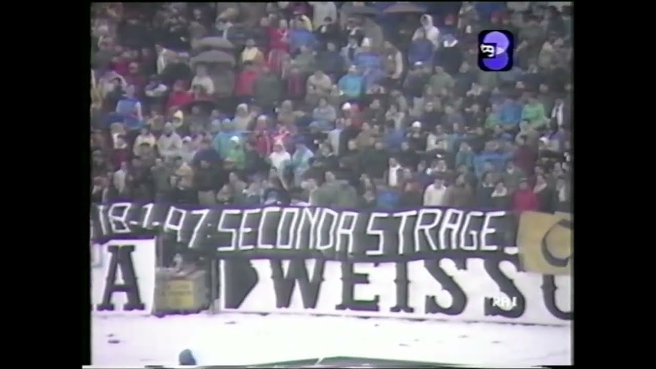 18-CESENA-BOLOGNA 1-0  1986-87 derby con incidenti ultras fine partita dentro stadio-18 Gennaio 1987