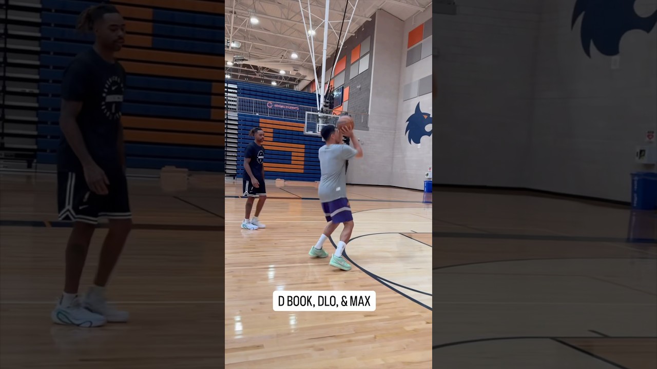 Devin Booker , D&rsquo;Angelo Russell , and Max Christie are in the lab with Robbie Haught 🔥 #basketball