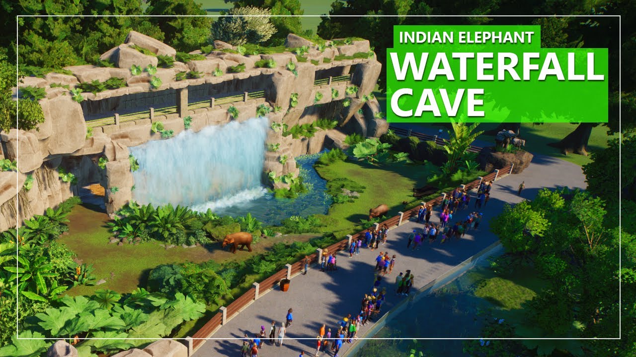 Planet Zoo - Waterfall Cave - Indian Elephant - Banoa Zoo EP05