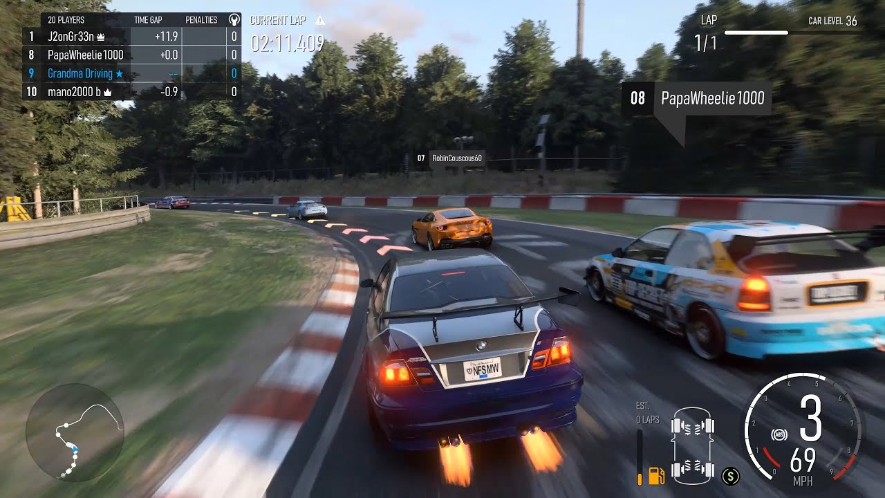 Most Wanted BMW M3 GTR Weaving Through Traffic on the Nürburgring (Forza Motorsport)
