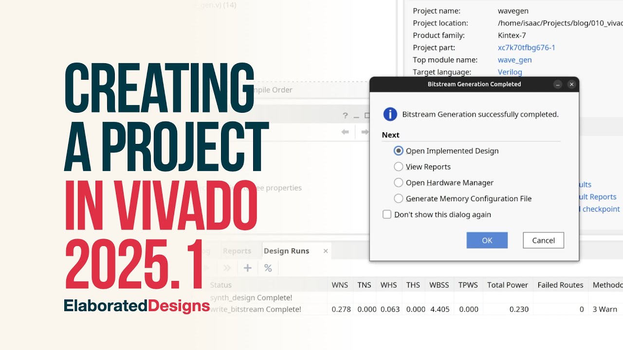 Creating an FPGA Project in Vivado 2025 1