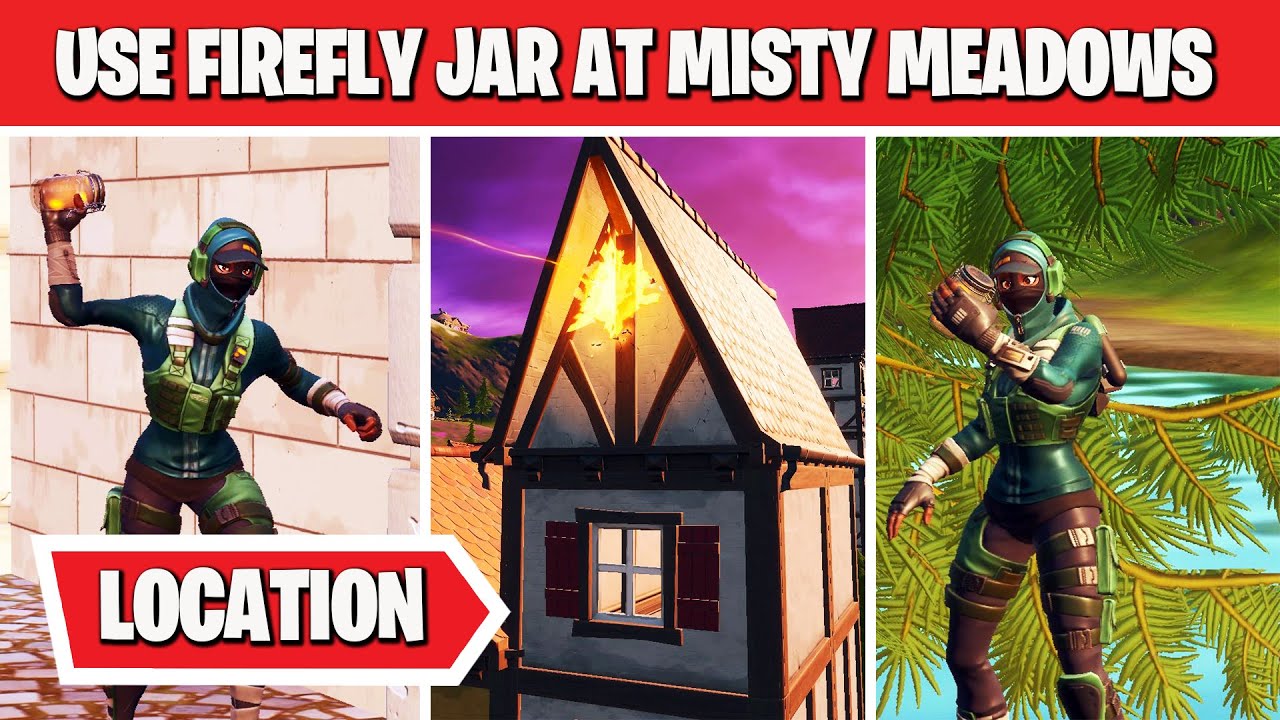 Use a Firefly Jar or Flare Gun at Misty Meadows in Fortnite week 5 Challenge