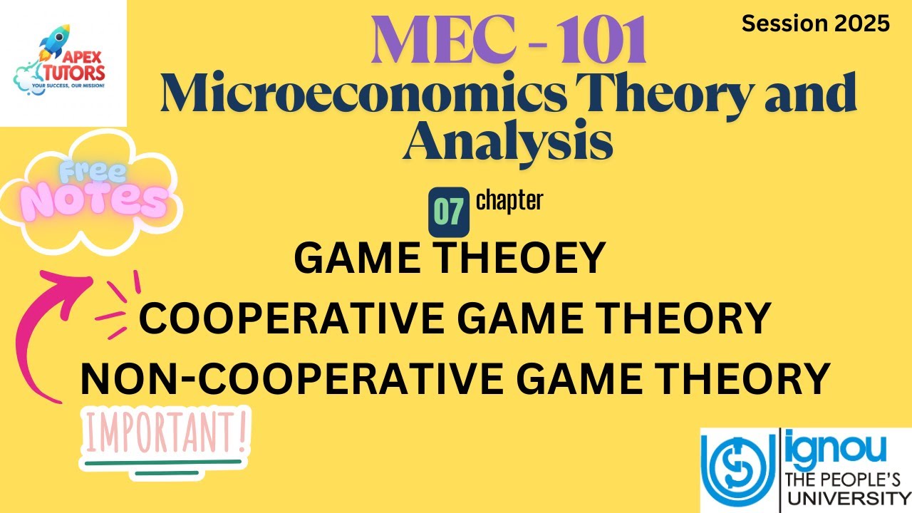 MEC101, IGNOU, GAME THEORY, COOPERATIVE GAME THEORY, NON-COOPERATIVE GAME THEORY, CHAPTER 7