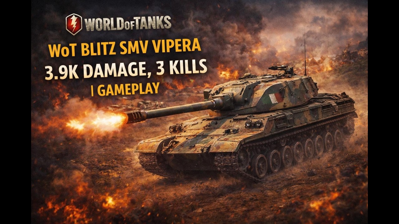WoT Blitz SMV Vipera – 3.9K Damage, 3 Kills | Gameplay