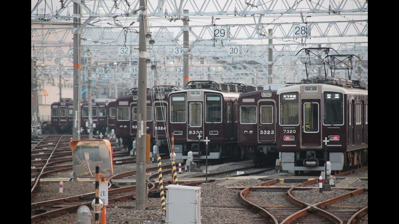 必見！！阪急正雀車庫、早朝続々出庫！！短時間で4編成撮影