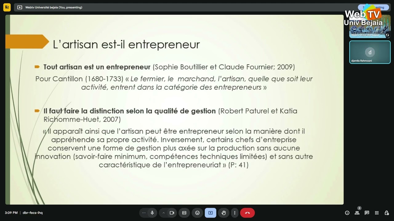 l'entrepreneuriat culinaire: une activit&eacute; artisanale, promotrice de la dynamique locale, RAHMOUNI D.