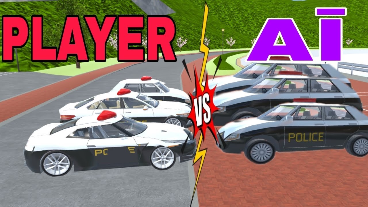PLAYER VS AI POLICE CAR  || SAKURA SCHOOL SIMULATOR #ai #player #policecar