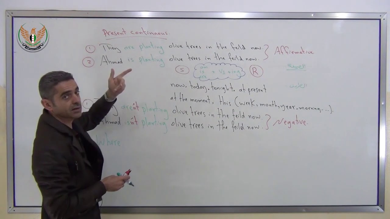 الثالث الثانوي العلمي و الأدبي   اللغة الانجليزية   زمن الحاضر المستمر و الماضي المستمر
