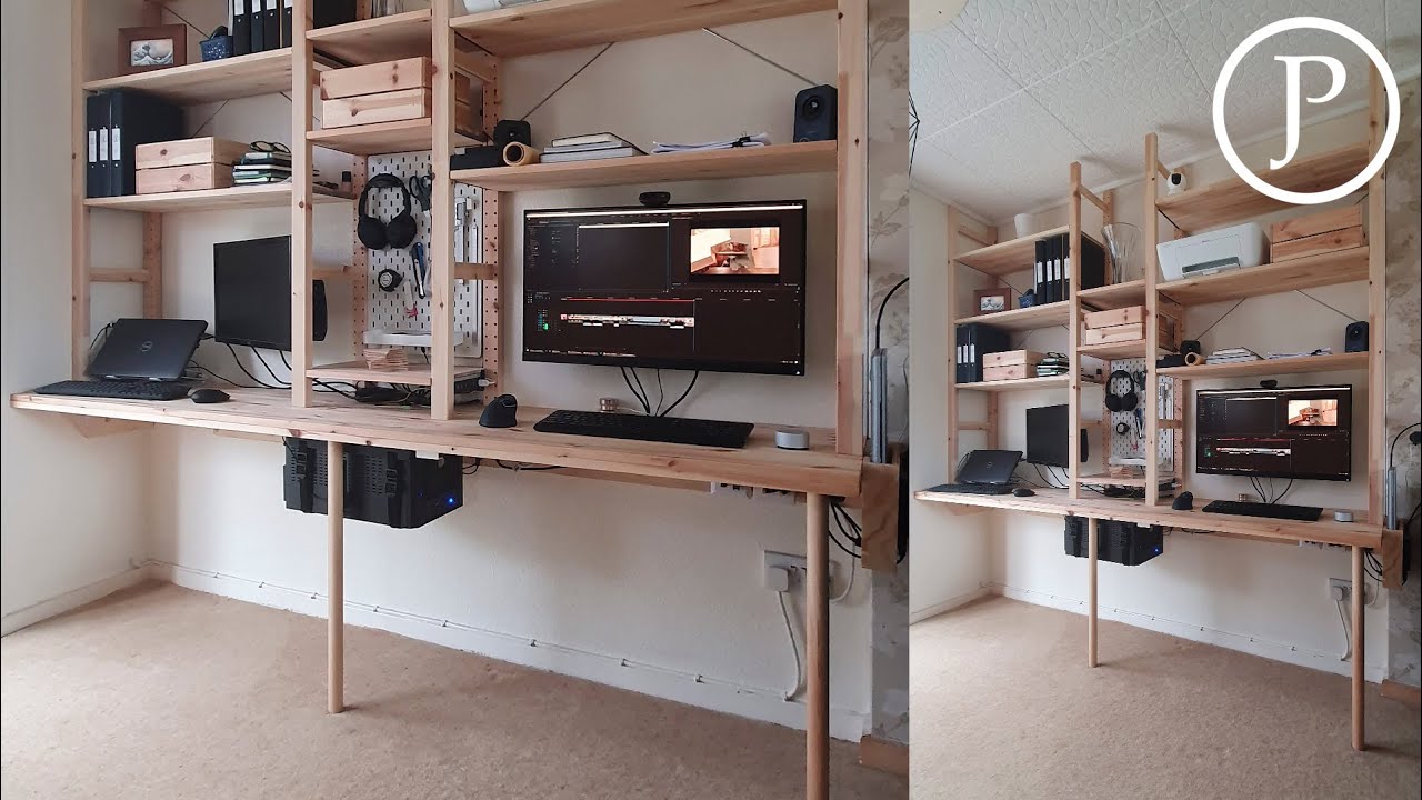 Minimalist Desk and Ikea Ivar Shelving Hack