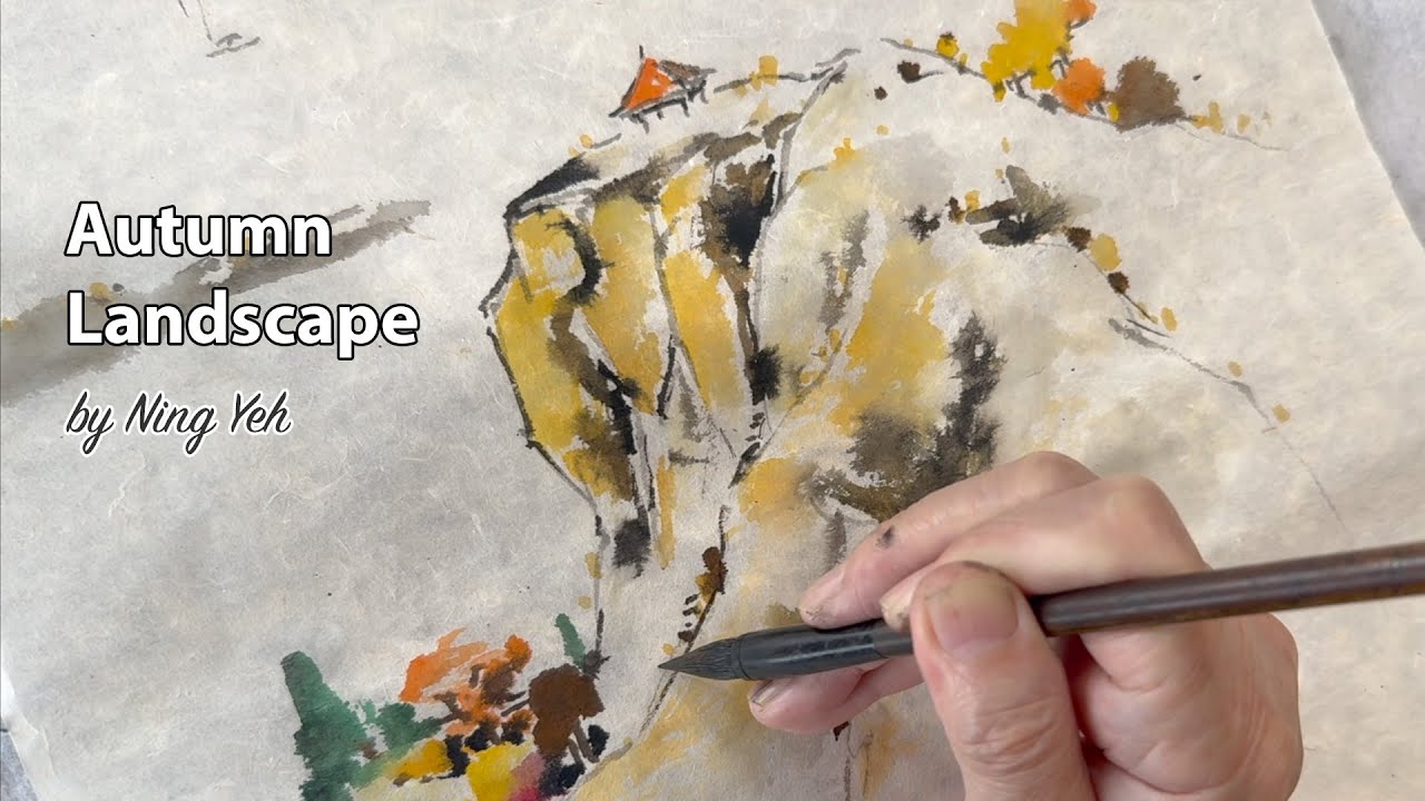 Chinese Brush Painter Ning Yeh Exhibits Paintings Inspired by Fall and Demonstrates Fall Landscape
