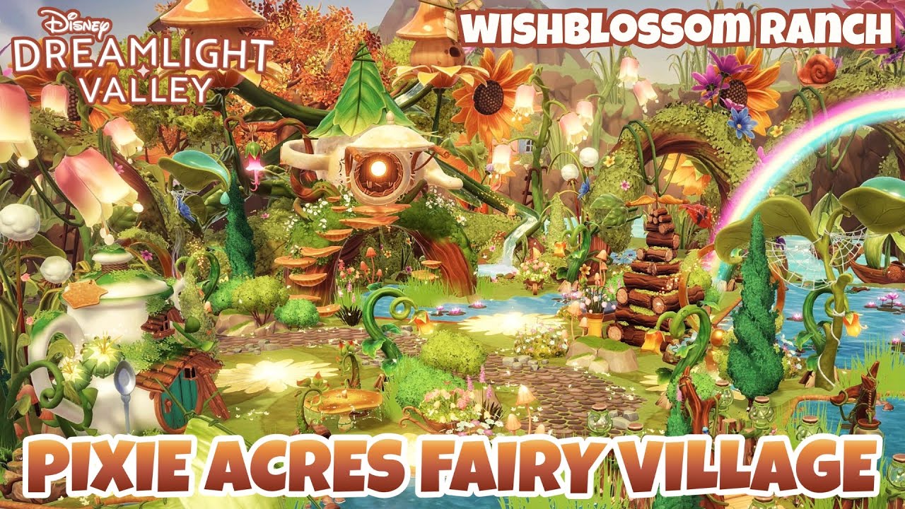 FAIRY VILLAGE DESIGN IN PIXIE ACRES | Disney Dreamlight Valley | Wishblossom Ranch