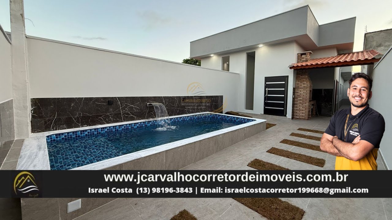 *R$450MIL* CASA MODERNA APENAS 700M DO MAR COM PISCINA E CHURRASQUEIRA PARA VENDA EM ITANHAÉM!