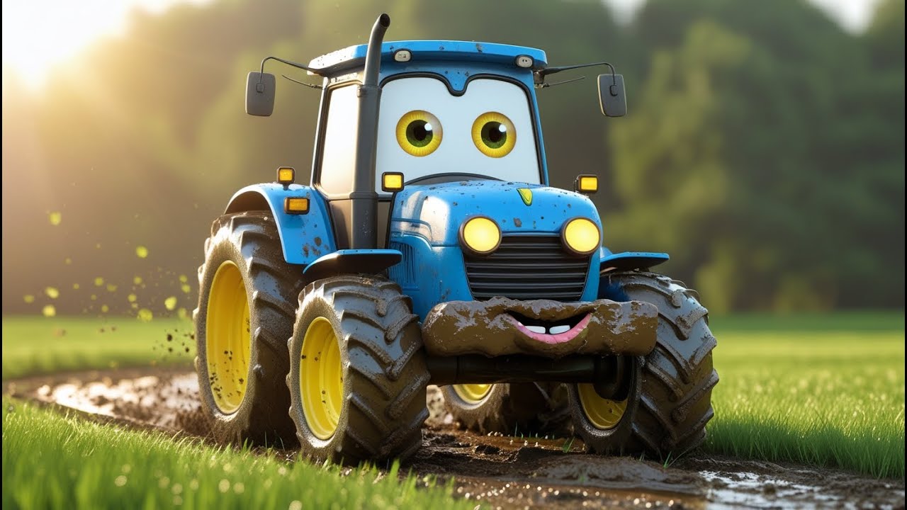 The tractor got dirty while working | The Adventure of the Blue Tractor! 🚜 Car wash for kids!