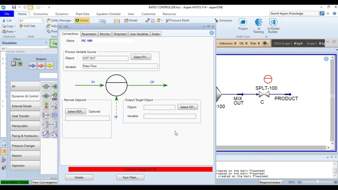 Dynamic Process Control (Split Range Controller) HYSYS DYNAMIC