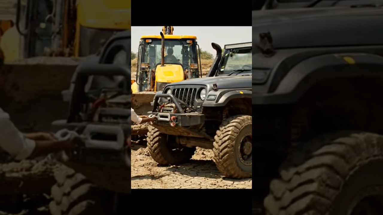 Thar Pulls Stuck JCB Out of Mud! 💪 Desi Power Test You Can&rsquo;t Miss 🚜🔥