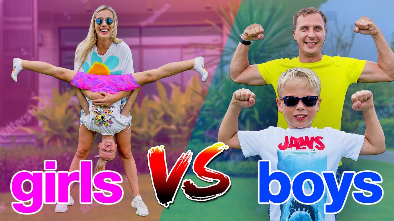 BOYS vs. GIRLS - Strength, Flexibility & Gymnastics Challenge