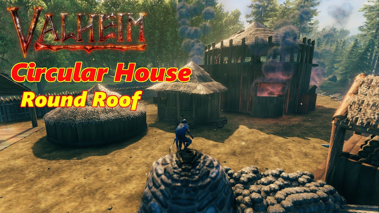 How to build a circular roof on a round house in Valheim