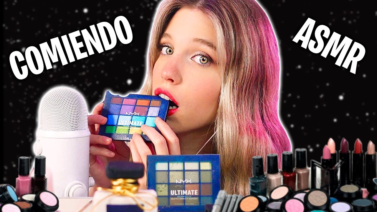 ASMR COMIENDO MI MAQUILLAJE 💄 Comestibles (Mouth Sounds)