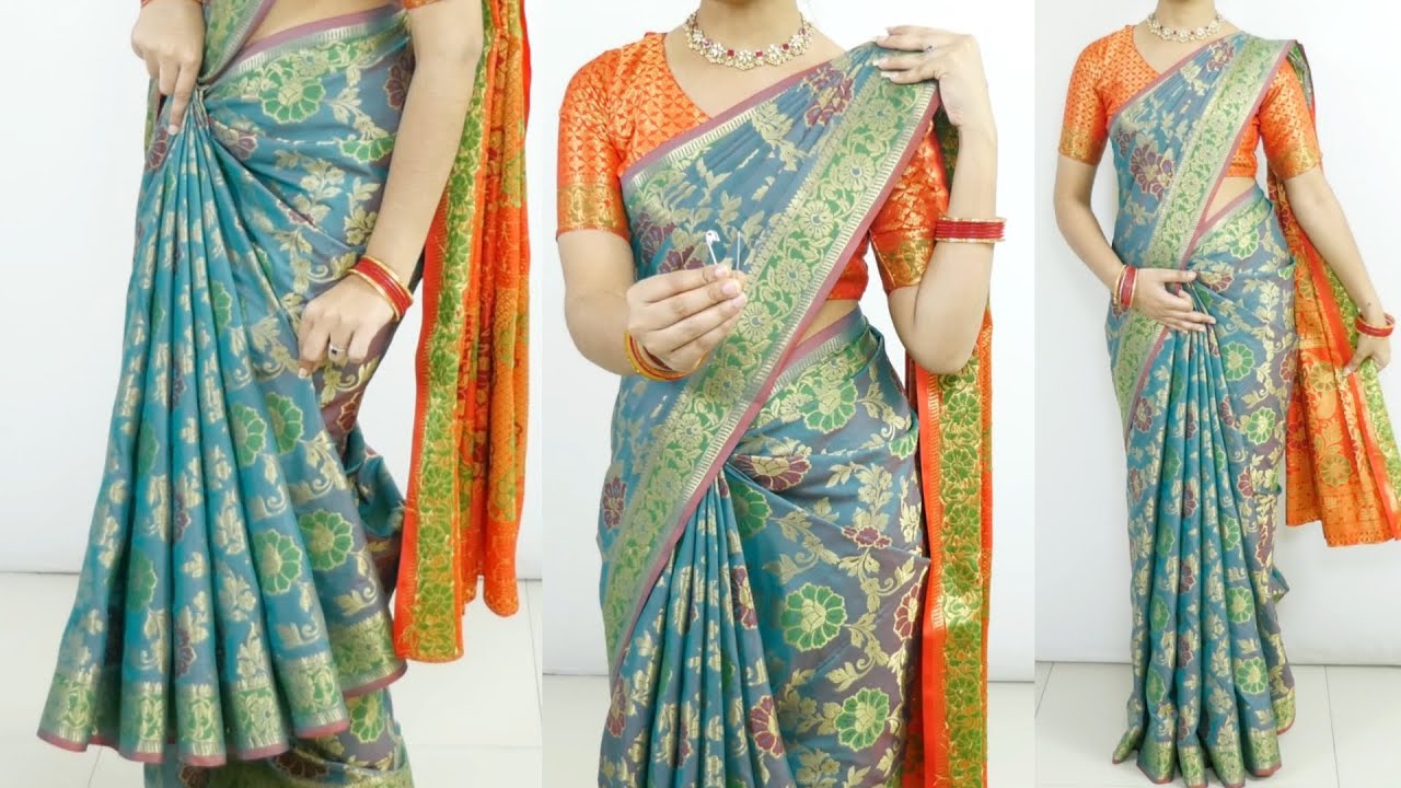Lates saree draping Tutorial | Perfect Heavy Silk Saree Pleats Draping Trick 🤫| Simple Saree Hacks |