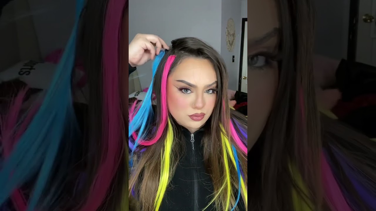 trying cheap rainbow extensions from walmart #shorts