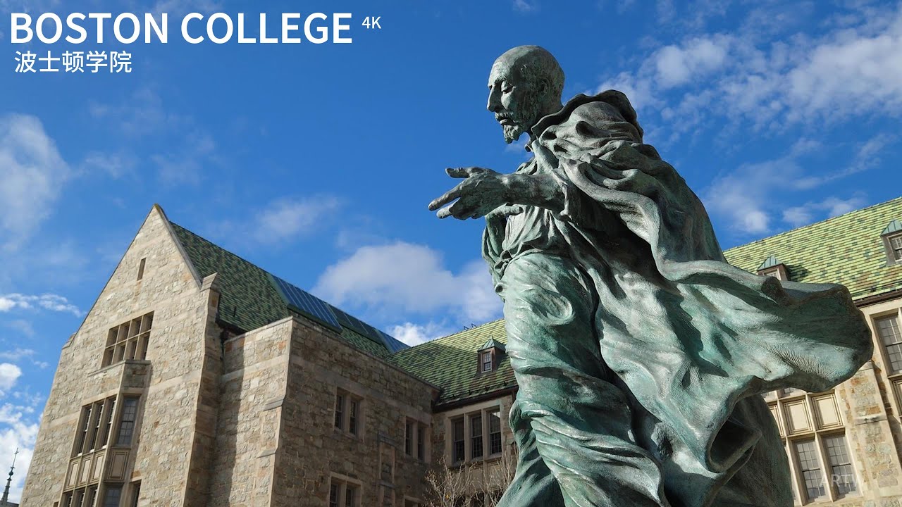 Walking Tour of Boston College | A Peaceful Campus Stroll  4K  波士顿学院校园步行游| 一场宁静的校园漫步