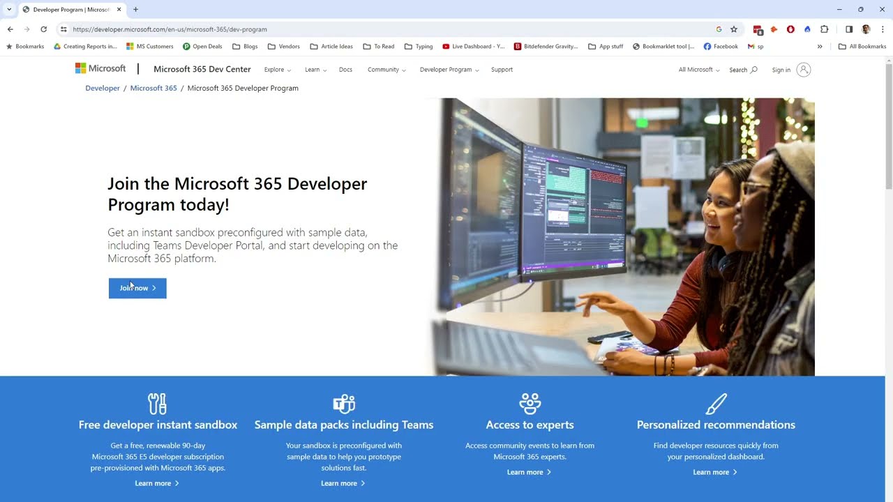 Get a Free Microsoft 365 Environment for Testing - Microsoft 365 Developer Program