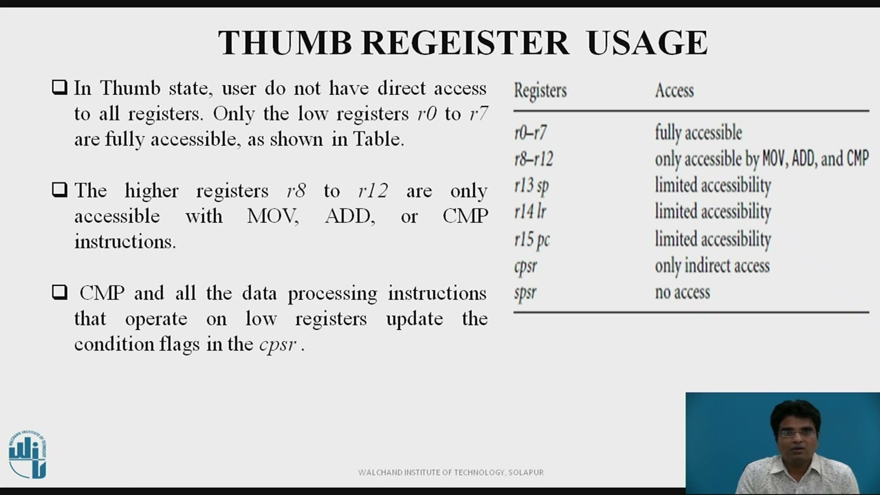 Thumb Instruction Set in ARM 7 Embedded System