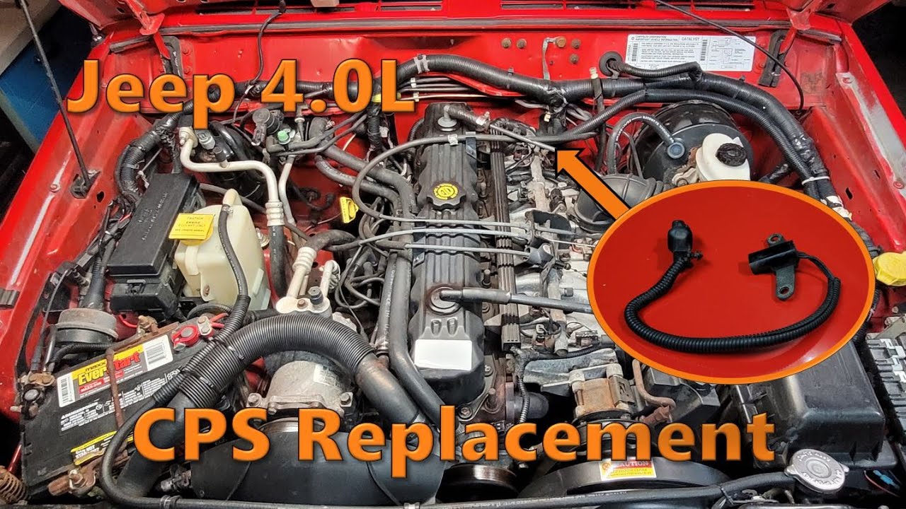 Замена датчика положения коленчатого вала Jeep 4.0L