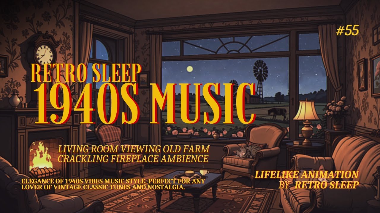 Classic Nostalgic 1940s Style Tunes Playing in Another Room in Living Room viewing Old Farm #55