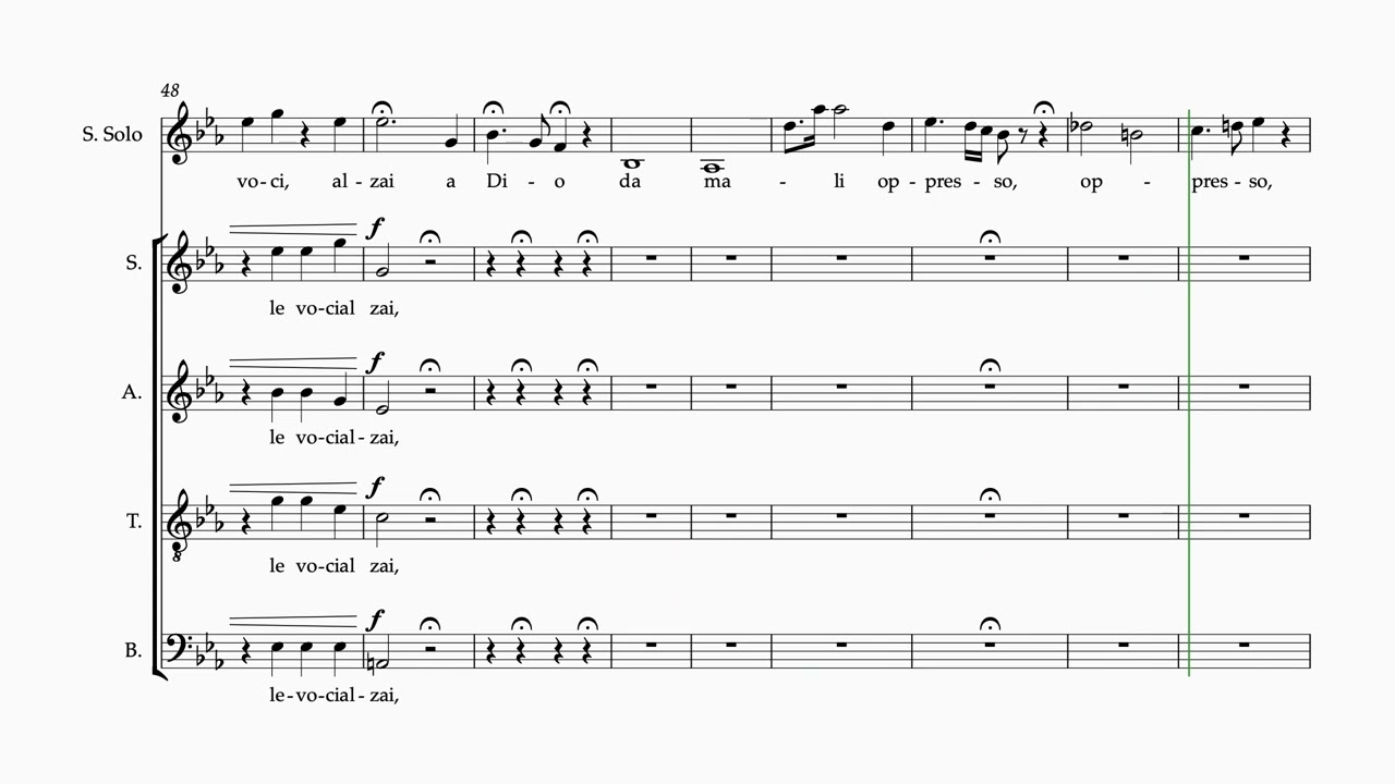 Mozart Davide Penitente #1 5 staves soprano