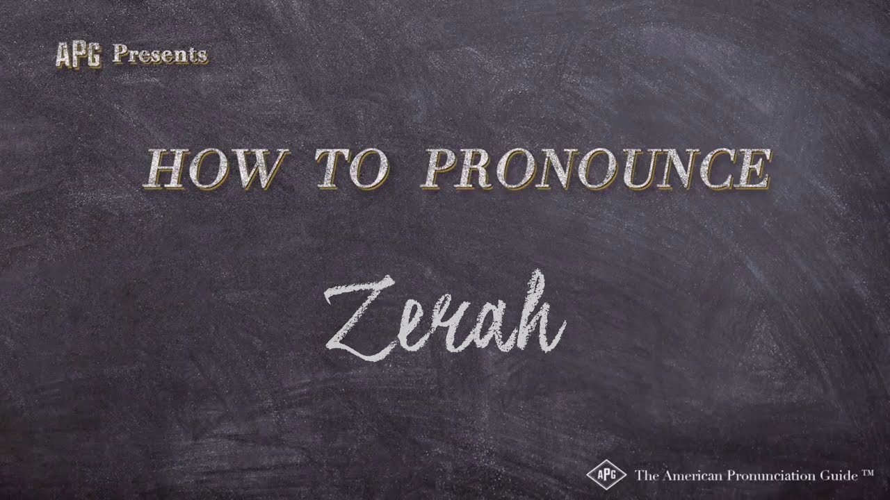 How to Pronounce Zerah (Real Life Examples!)