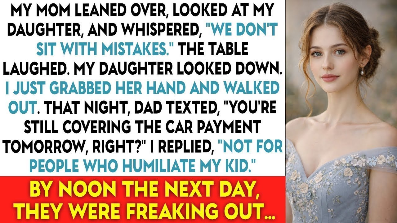 My Mom Leaned Over, Looked At My Daughter, And Whispered, “We Don’t Sit With Mistakes.” And Then