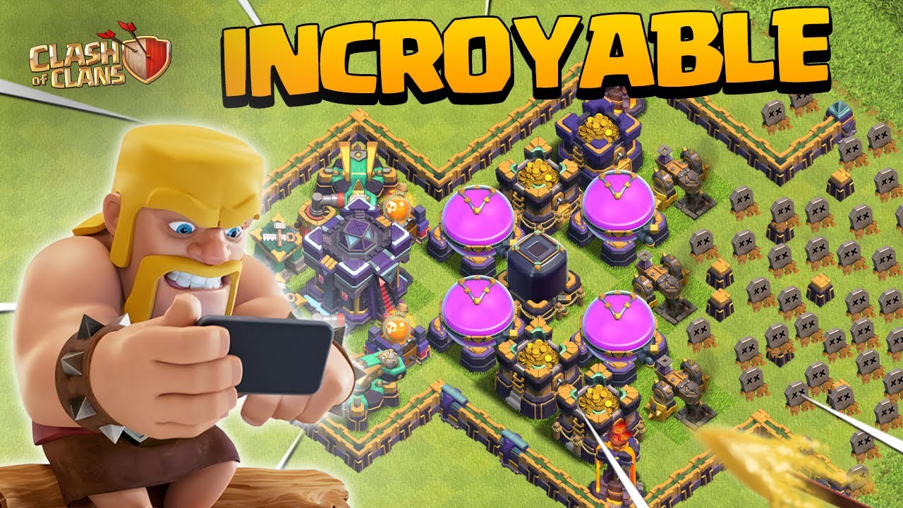 INCROYABLE BASE TROLL HDV 15 sur Clash of Clans !