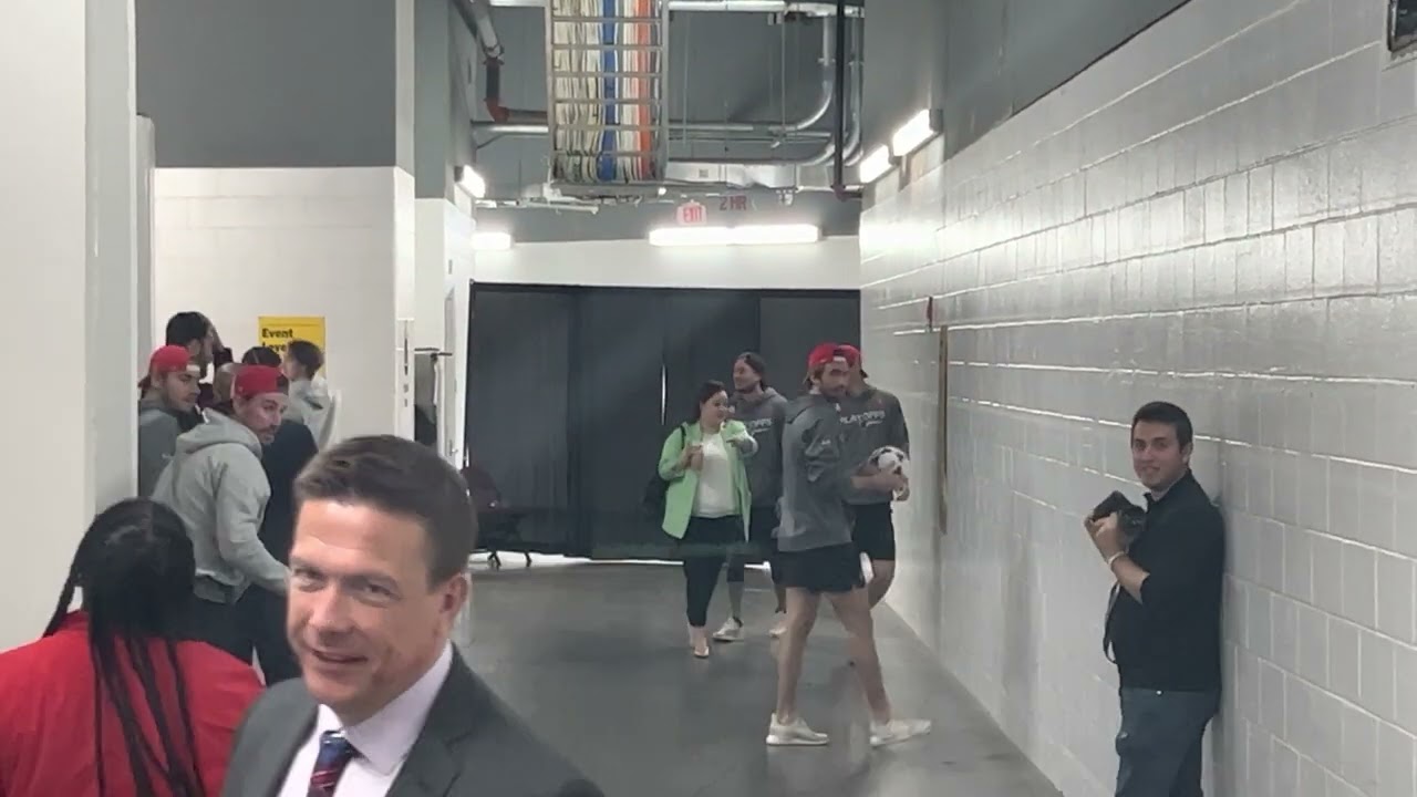 NJ Devils Luke & Jack Hughes Play Soccer Before First NHL Playoff Game vs. Carolina Hurricanes