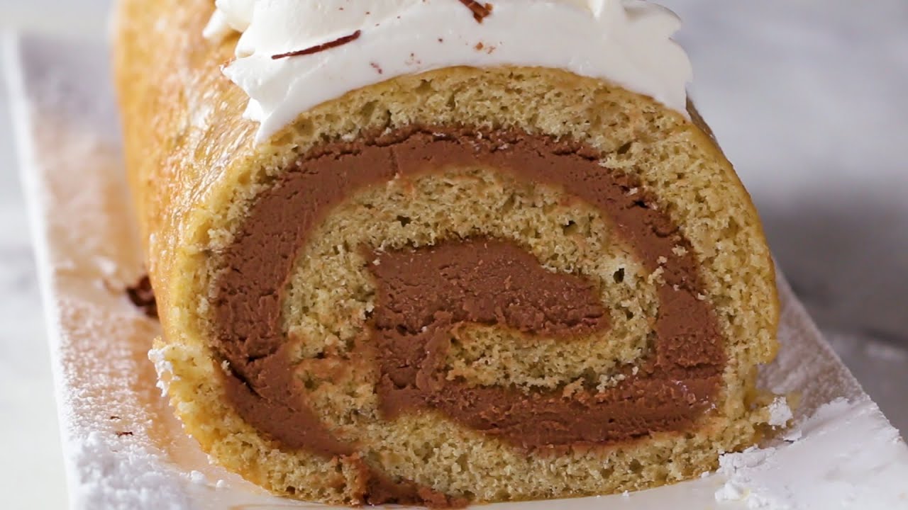 Banana Bread Chocolate Cheesecake Swiss Roll