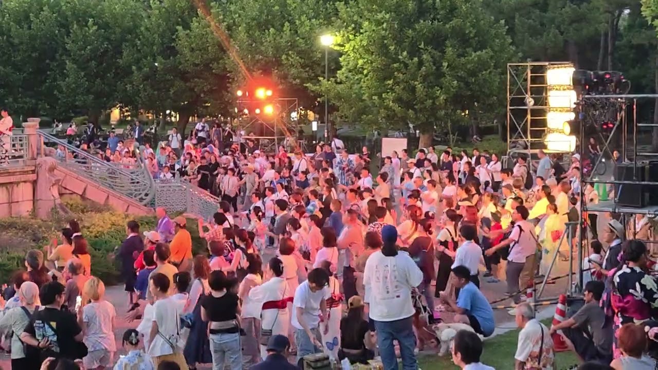 【鶴舞公園夏まつり】盆踊り 銀座カンカン娘🏮👘✨Japanese Bon dance in Turuma Park, Nagoya.
