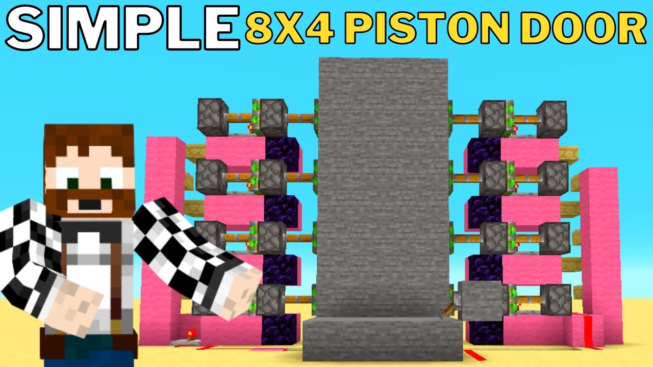 MOST SIMPLE 8x4 Piston Door - Minecraft 1.20 Tutorial