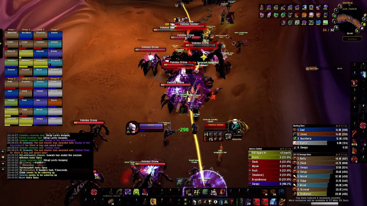 WoW Classic - AQ40 47:15 - Warlock PoV