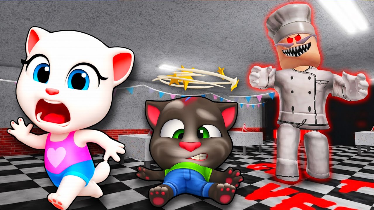 Talking Angela plays: The Pizzeria - Roblox Obby - My Talking Tom and Friends #Roblox #talkingangela