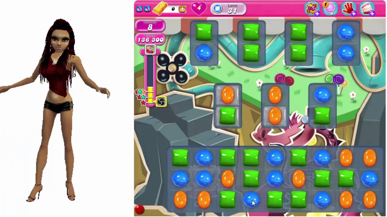 Candy Crush - How To Beat Level 31 in Candy Crush Walkthrough Saga - No Boosts - Score 186,620