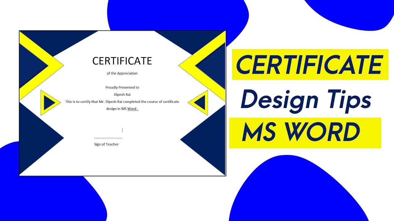 Easiest Method to Design Professional Certificate in MInute