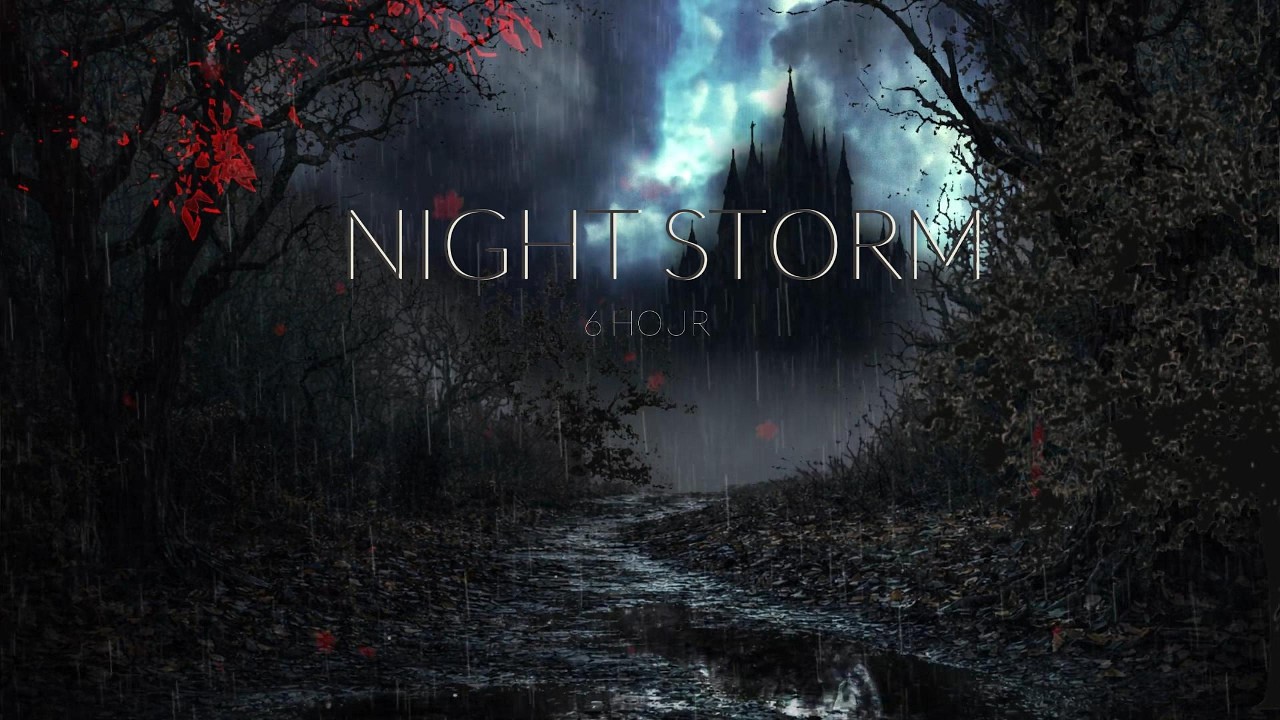 A Gothic Castle Appears in a Night Storm | Dark Forest Rain Ambience (6 Hours)