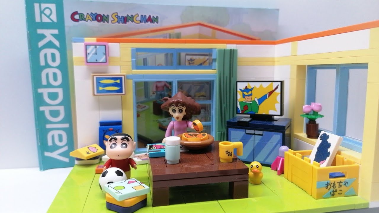 【蠟筆小新的家🏡】Keeppley積木🧩｜野原新之助＆野原美冴｜クレヨンしんちゃん｜Crayon Shin-chan｜Qman客廳造型｜玩具模型｜QM-K20606｜無之開箱🎁｜無之名😯