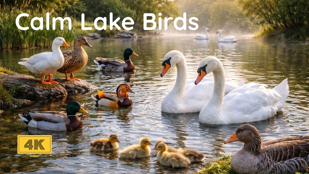 Relaxing Water Birds 4K | Ducks, Swans & Geese in Peaceful Nature